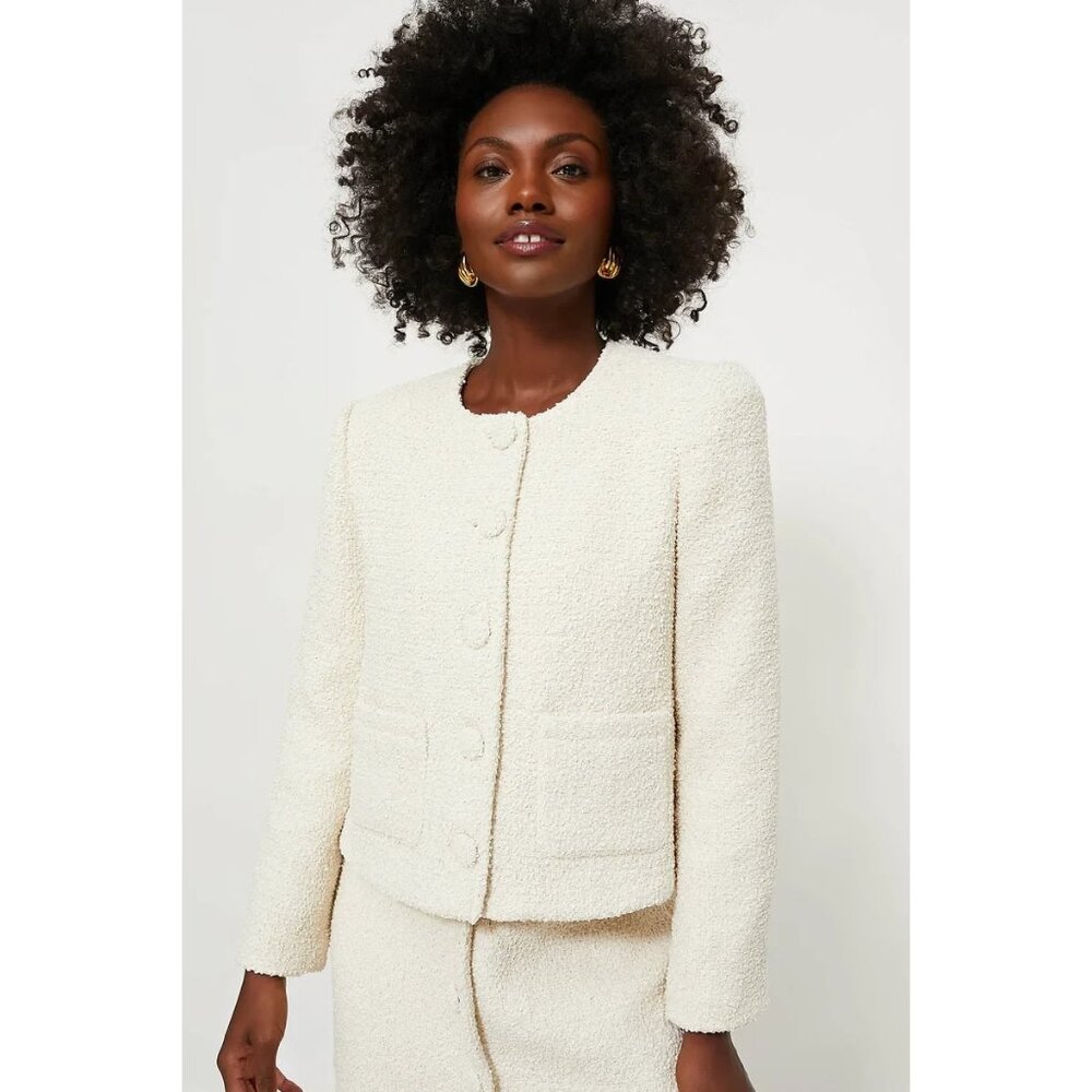 Tuckernuck Cream Tweed Marilyn Jacket, Size 3XL